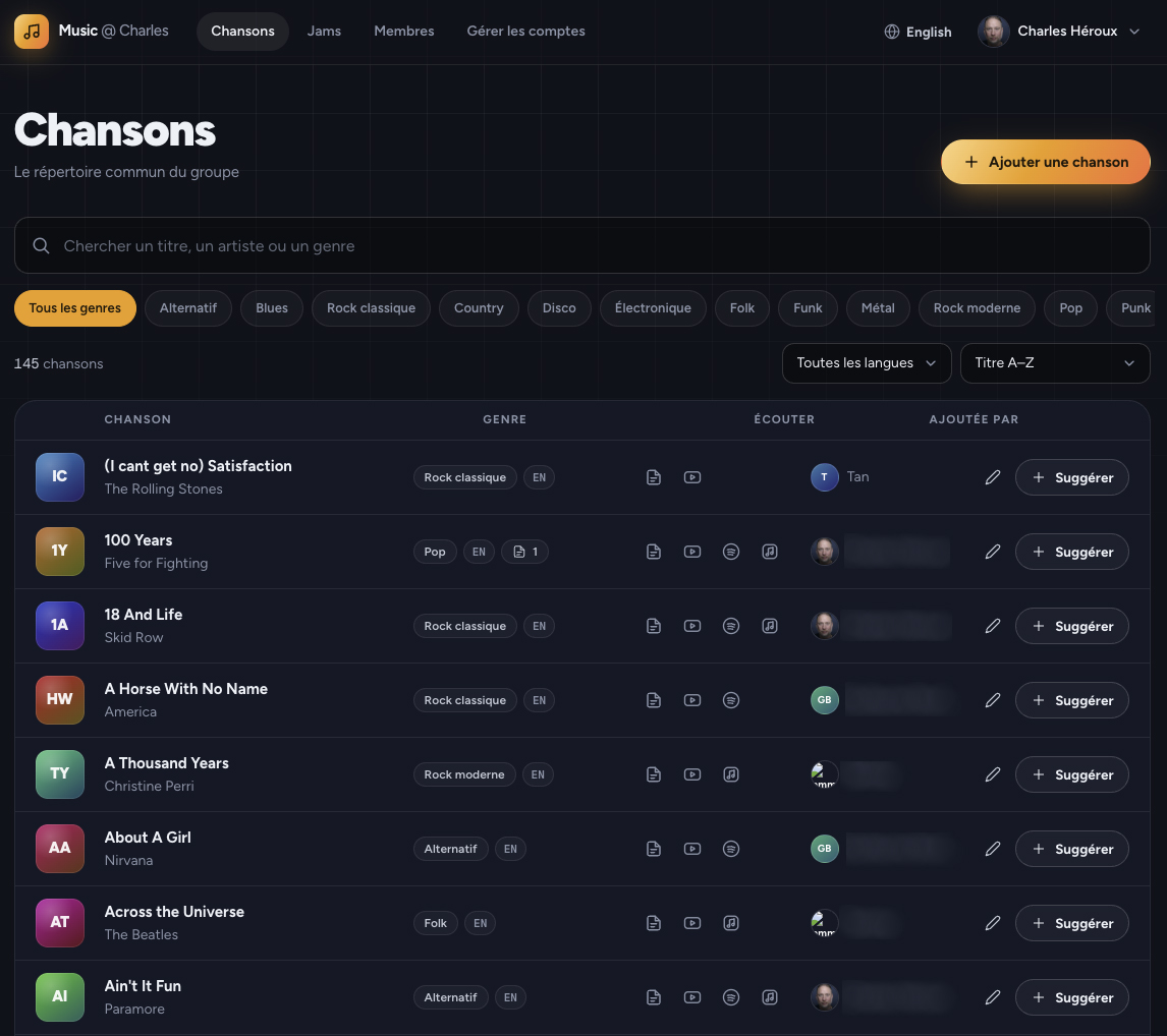 Screenshot of Music @ Charles
